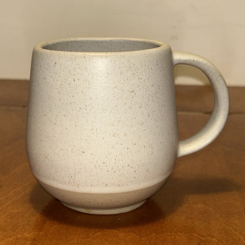 Anthropologie Stoneware Beige Two Tone Coffee Mug